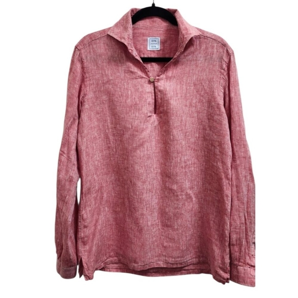 RIPA RIPA Capri Linen Shirt Men Pink Size M - Picture 2 of 11